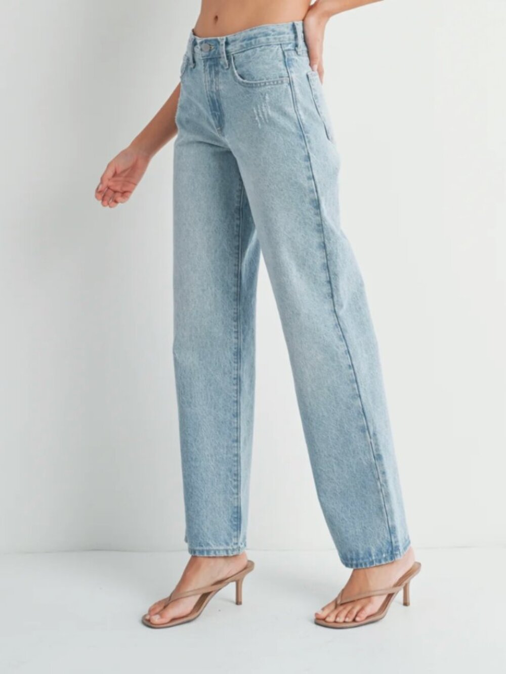 Just Black Denim - The Relaxed Waist Straight Leg Jean in Light Denim